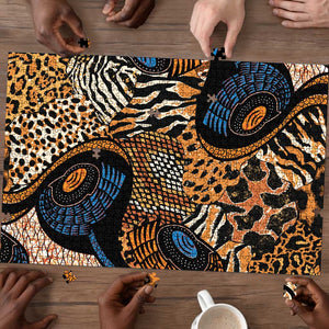 African Ankara Motifs Mixed Animal Skins Puzzle