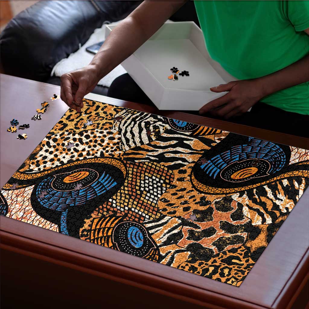 African Ankara Motifs Mixed Animal Skins Puzzle