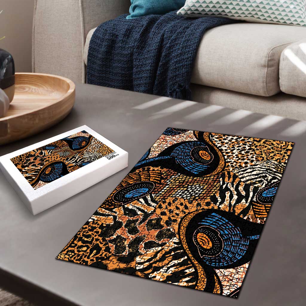 African Ankara Motifs Mixed Animal Skins Puzzle