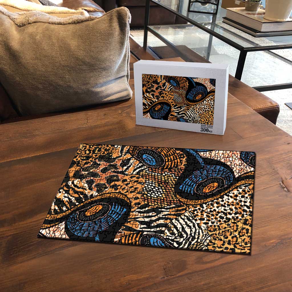 African Ankara Motifs Mixed Animal Skins Puzzle