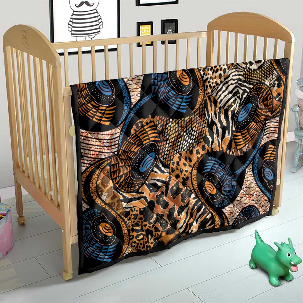 African Ankara Motifs Mixed Animal Skins Quilt