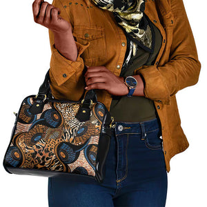 African Ankara Motifs Mixed Animal Skins Shoulder Handbag