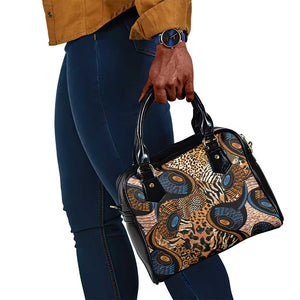 African Ankara Motifs Mixed Animal Skins Shoulder Handbag