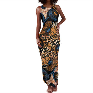 African Ankara Motifs Mixed Animal Skins Tank Maxi Dress