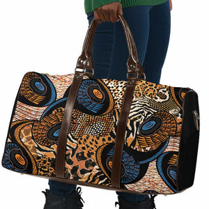 African Ankara Motifs Mixed Animal Skins Travel Bag