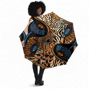 African Ankara Motifs Mixed Animal Skins Umbrella