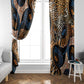 African Ankara Motifs Mixed Animal Skins Window Curtain