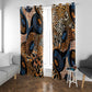 African Ankara Motifs Mixed Animal Skins Window Curtain
