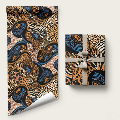 African Ankara Motifs Mixed Animal Skins Wrapping Paper - African Pride