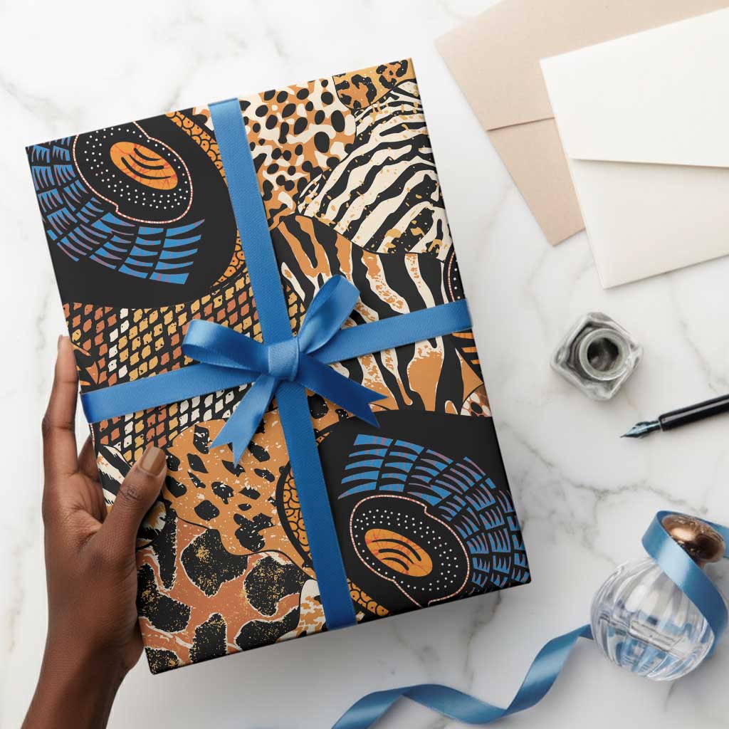 African Ankara Motifs Mixed Animal Skins Wrapping Paper - African Pride