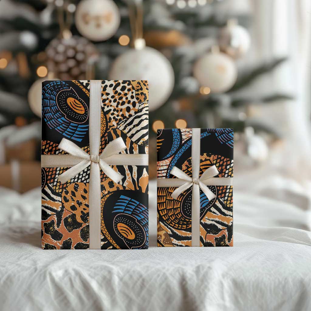 African Ankara Motifs Mixed Animal Skins Wrapping Paper - African Pride