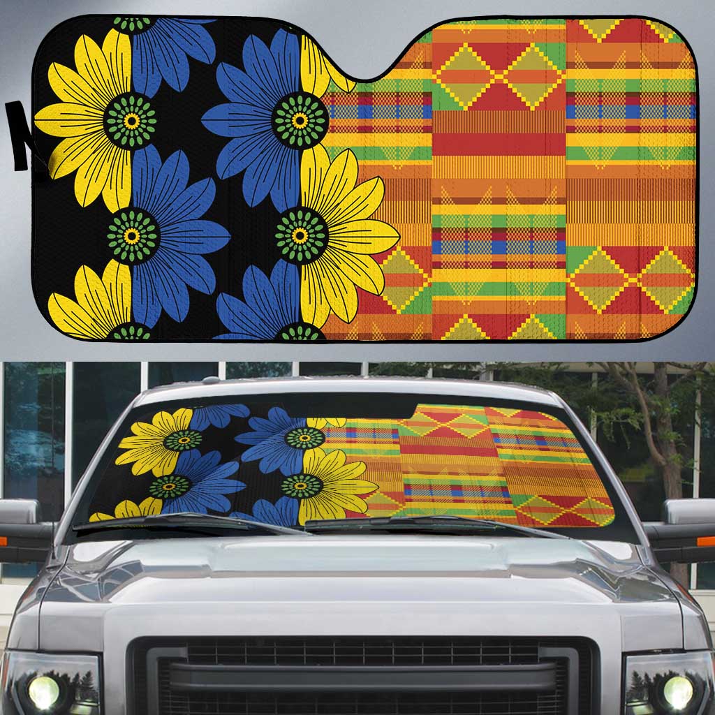 African Ethnic Kitenge Ankara Style Auto Sun Shade