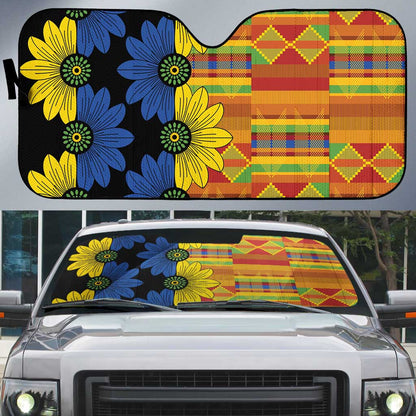 African Ethnic Kitenge Ankara Style Auto Sun Shade