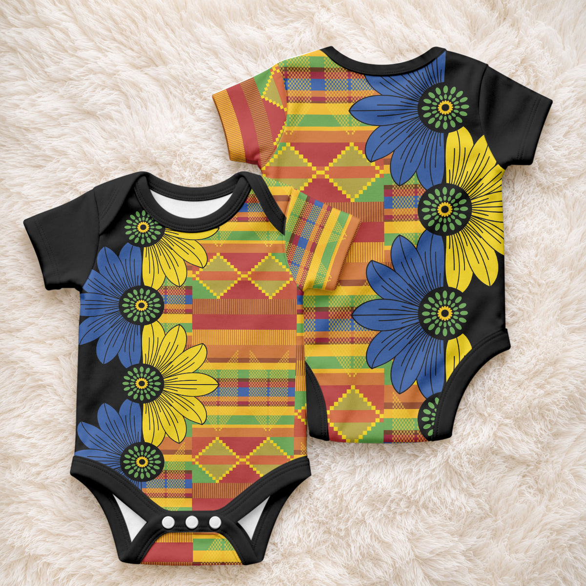 African Ethnic Kitenge Ankara Style Baby Onesie