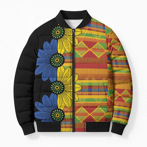 African Ethnic Kitenge Ankara Style Bomber Puffer Jacket