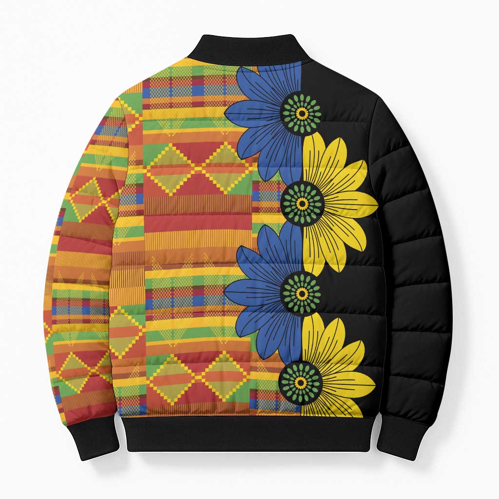 African Ethnic Kitenge Ankara Style Bomber Puffer Jacket