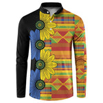 African Ethnic Kitenge Ankara Style Button Sweatshirt