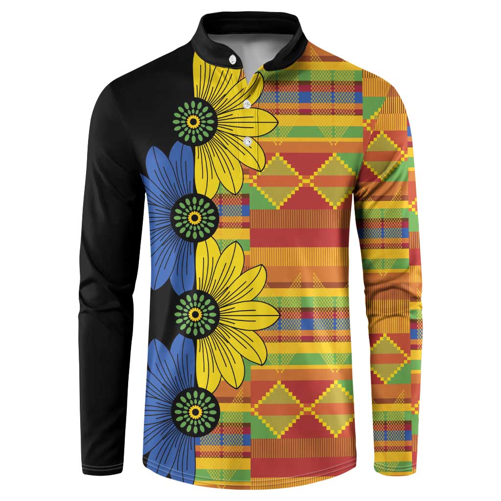 African Ethnic Kitenge Ankara Style Button Sweatshirt