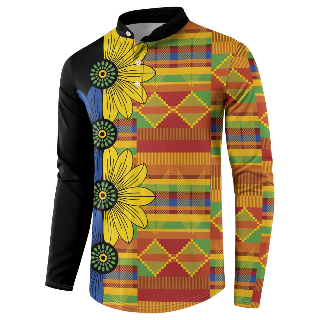 African Ethnic Kitenge Ankara Style Button Sweatshirt