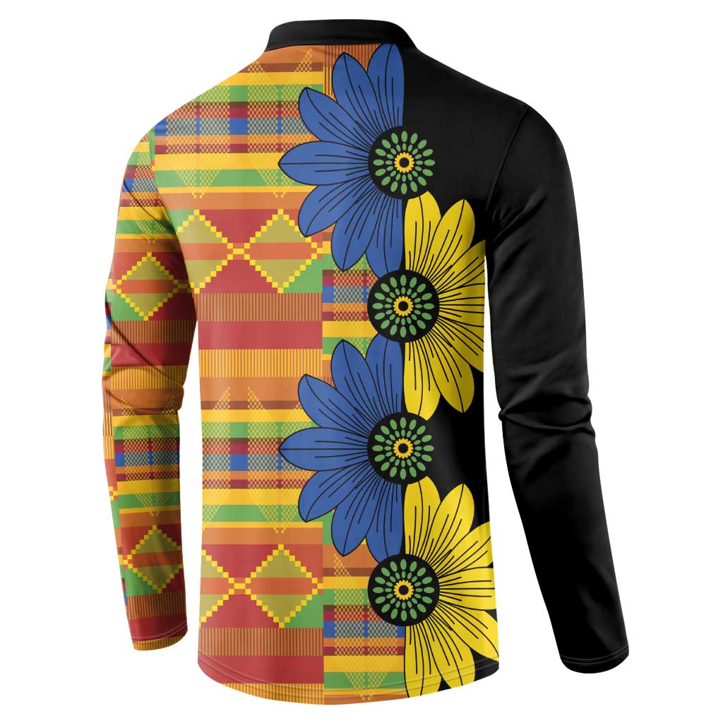 African Ethnic Kitenge Ankara Style Button Sweatshirt