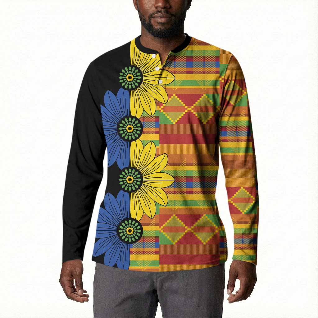 African Ethnic Kitenge Ankara Style Button Sweatshirt