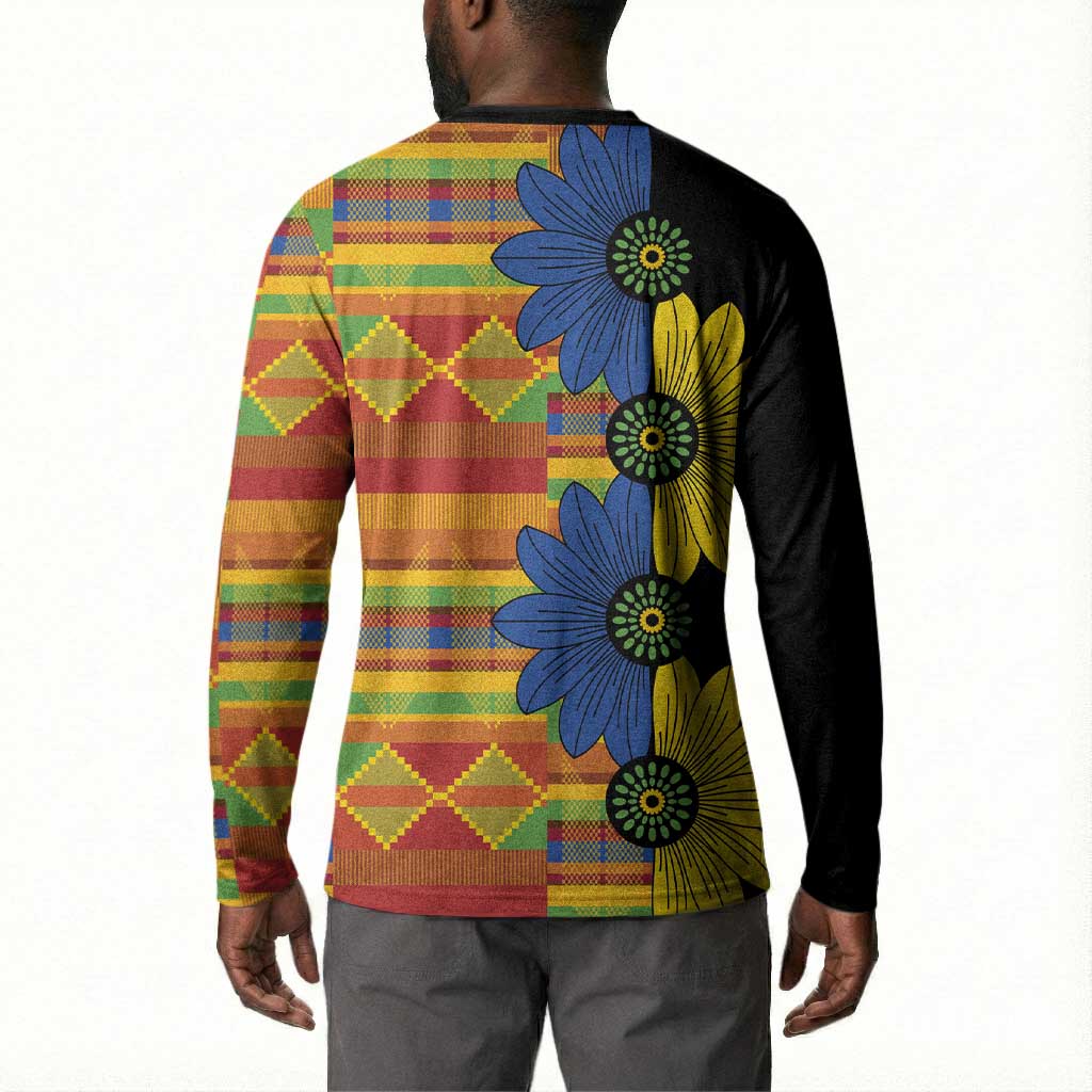 African Ethnic Kitenge Ankara Style Button Sweatshirt