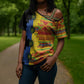 African Ethnic Kitenge Ankara Style Cross Shoulder Shirt