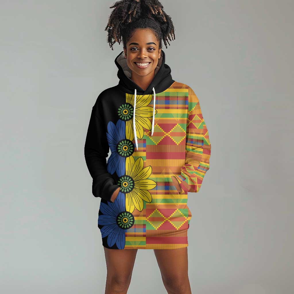 African Ethnic Kitenge Ankara Style Hoodie Dress