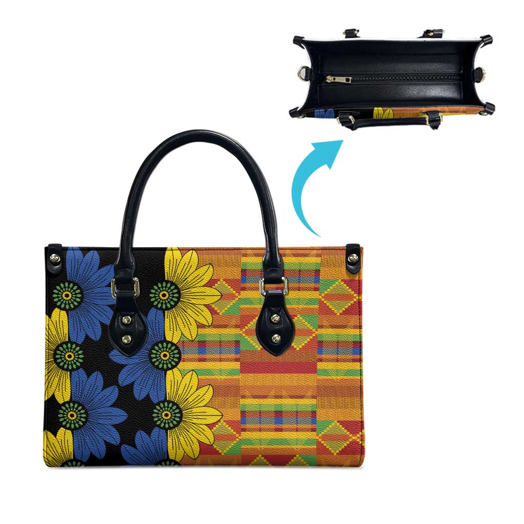 African Ethnic Kitenge Ankara Style Leather Bag