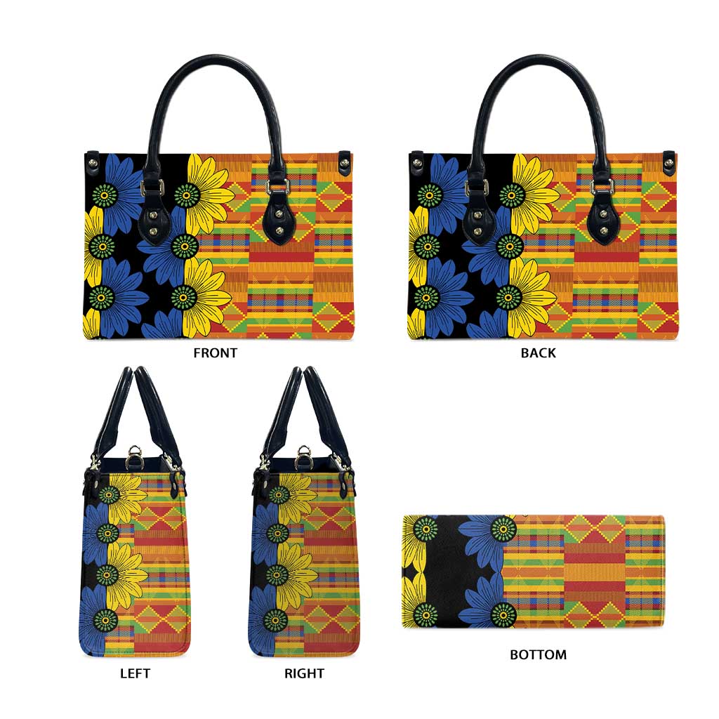 African Ethnic Kitenge Ankara Style Leather Bag