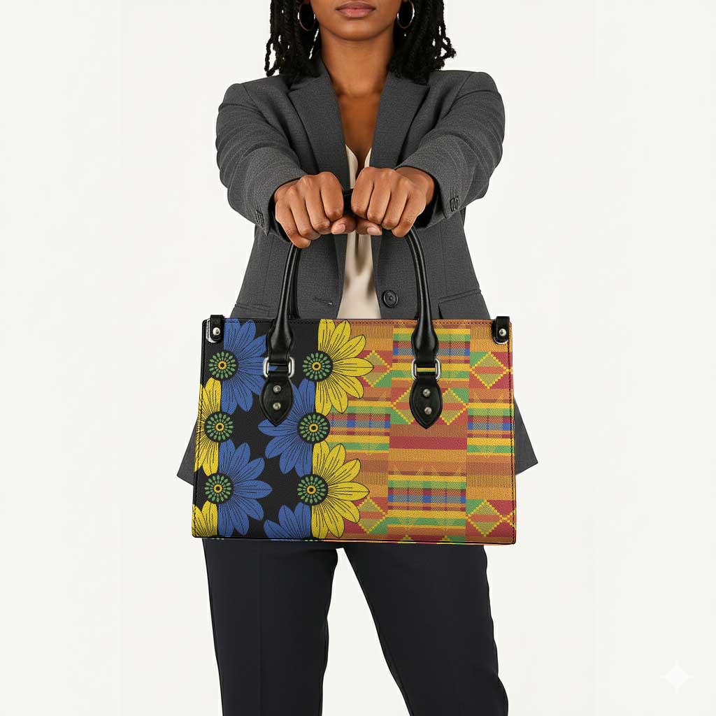 African Ethnic Kitenge Ankara Style Leather Bag