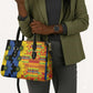 African Ethnic Kitenge Ankara Style Leather Bag