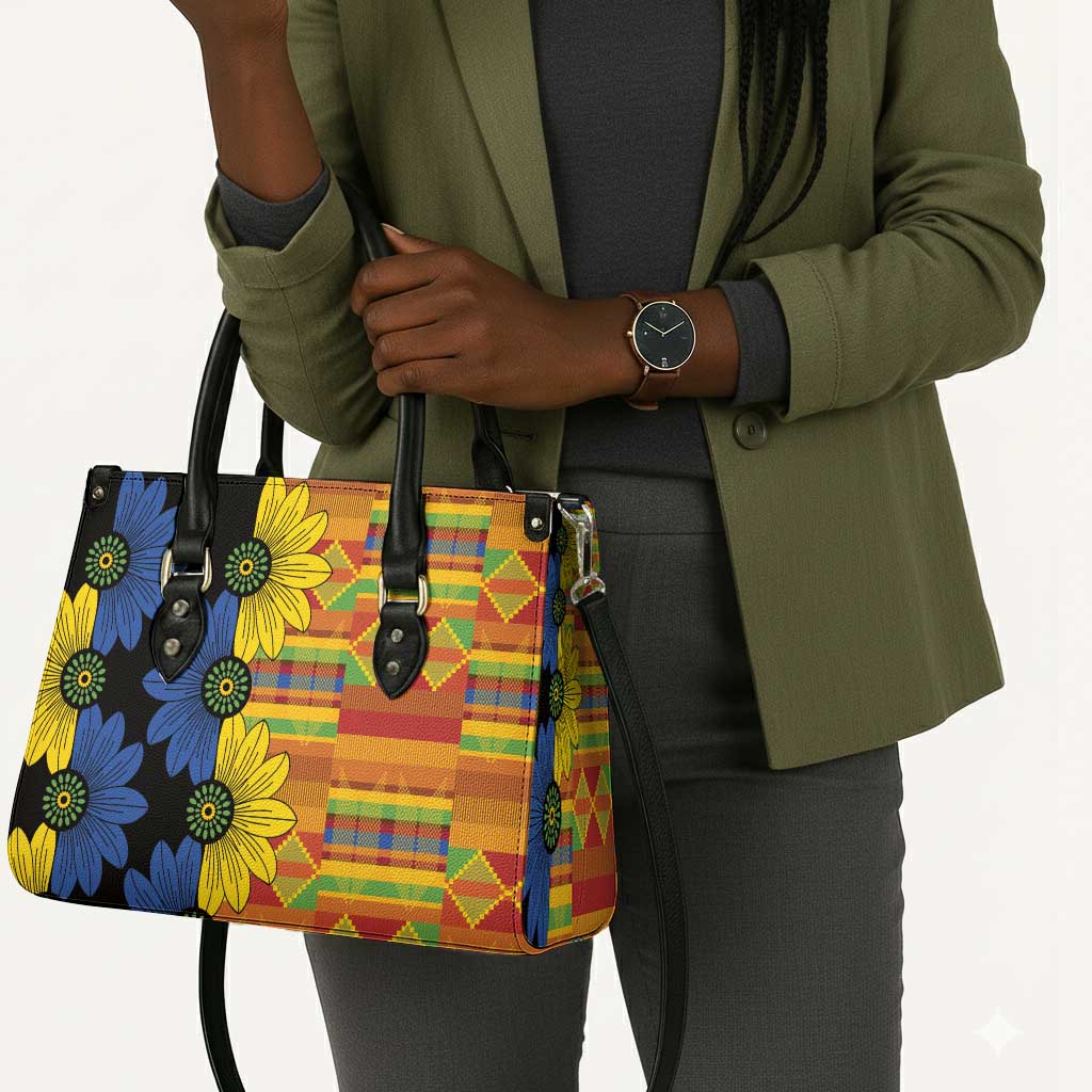 African Ethnic Kitenge Ankara Style Leather Bag