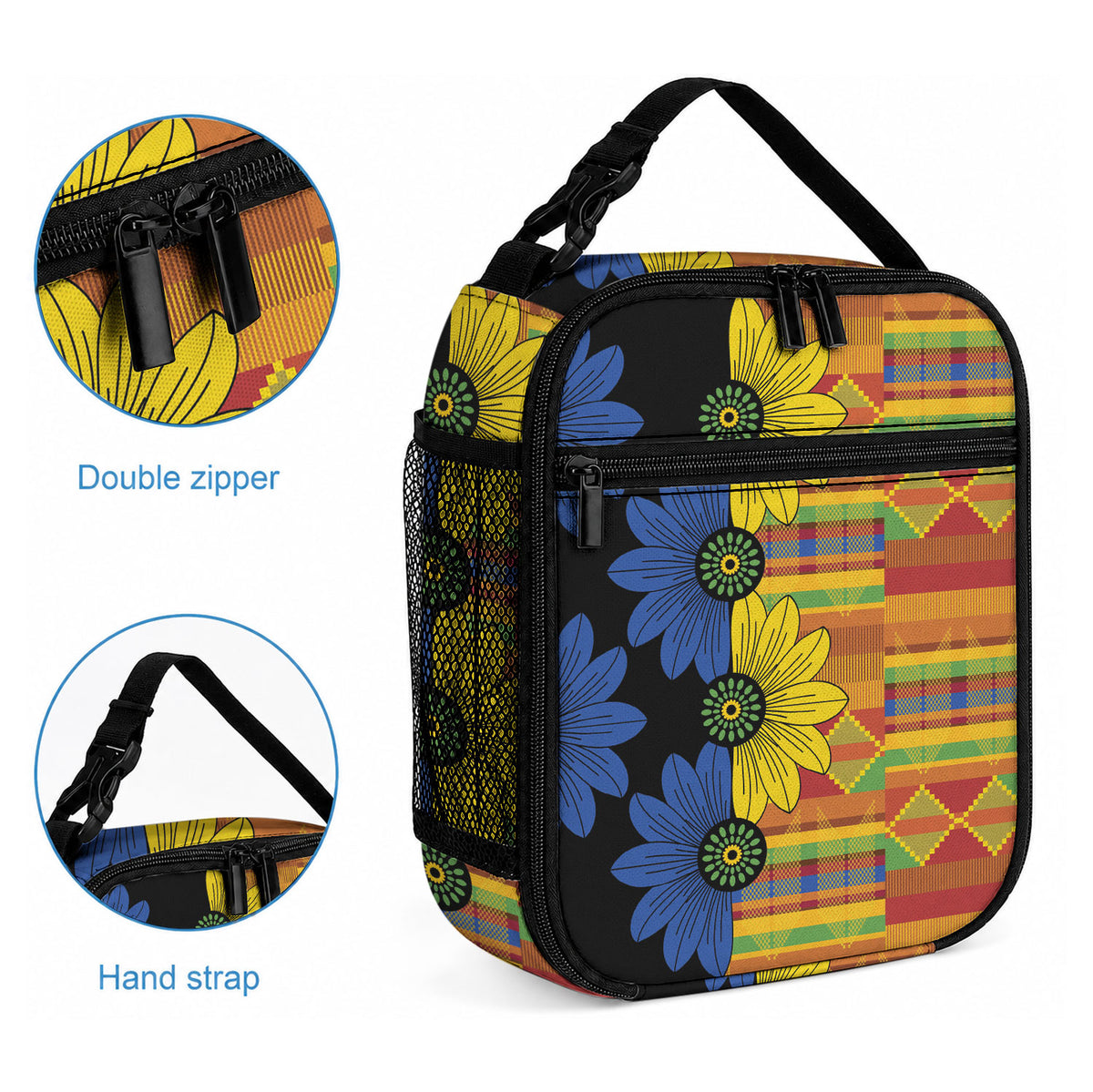 African Ethnic Kitenge Ankara Style Lunch Bag