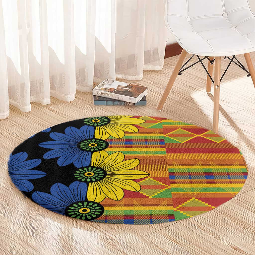 African Ethnic Kitenge Ankara Style Round Carpet