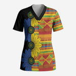 African Ethnic Kitenge Ankara Style Scrub Top