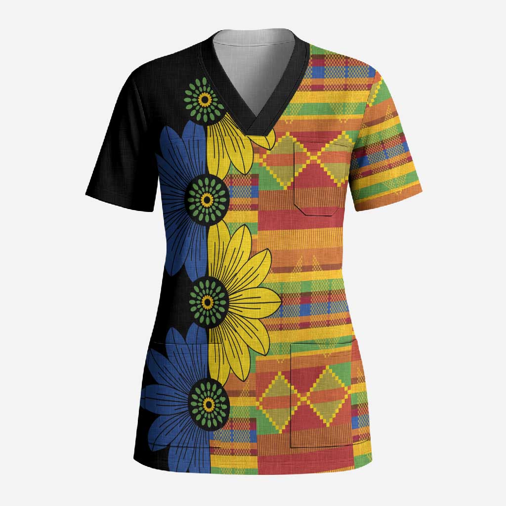 African Ethnic Kitenge Ankara Style Scrub Top