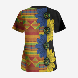 African Ethnic Kitenge Ankara Style Scrub Top