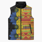 African Ethnic Kitenge Ankara Style Sleeveless Puffer Jacket