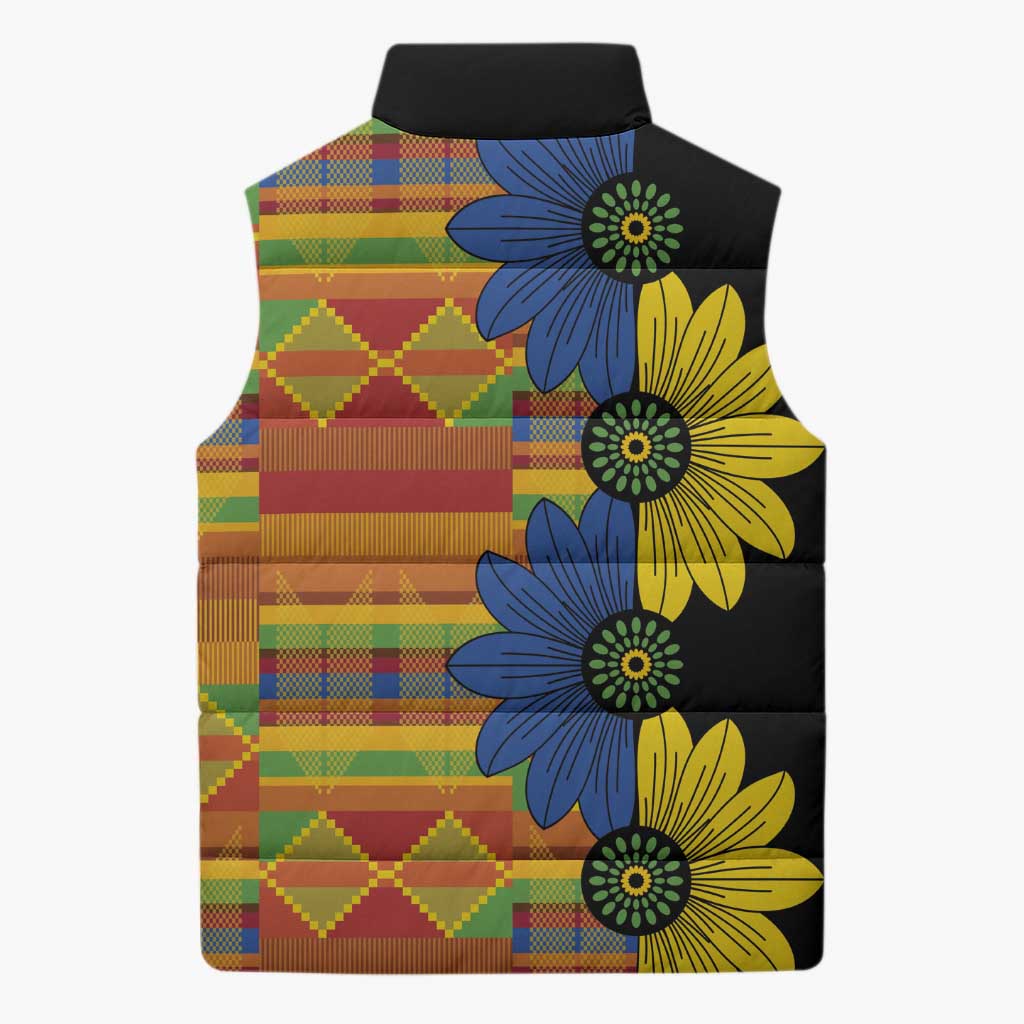 African Ethnic Kitenge Ankara Style Sleeveless Puffer Jacket