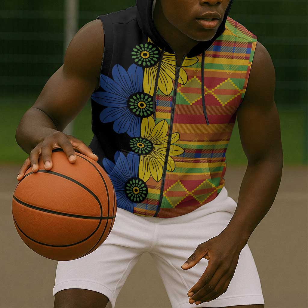 African Ethnic Kitenge Ankara Style Sleeveless Zip Hoodie - African Pride