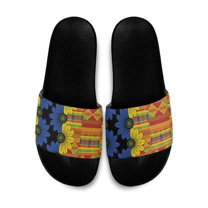 African Ethnic Kitenge Ankara Style Slide Sandals