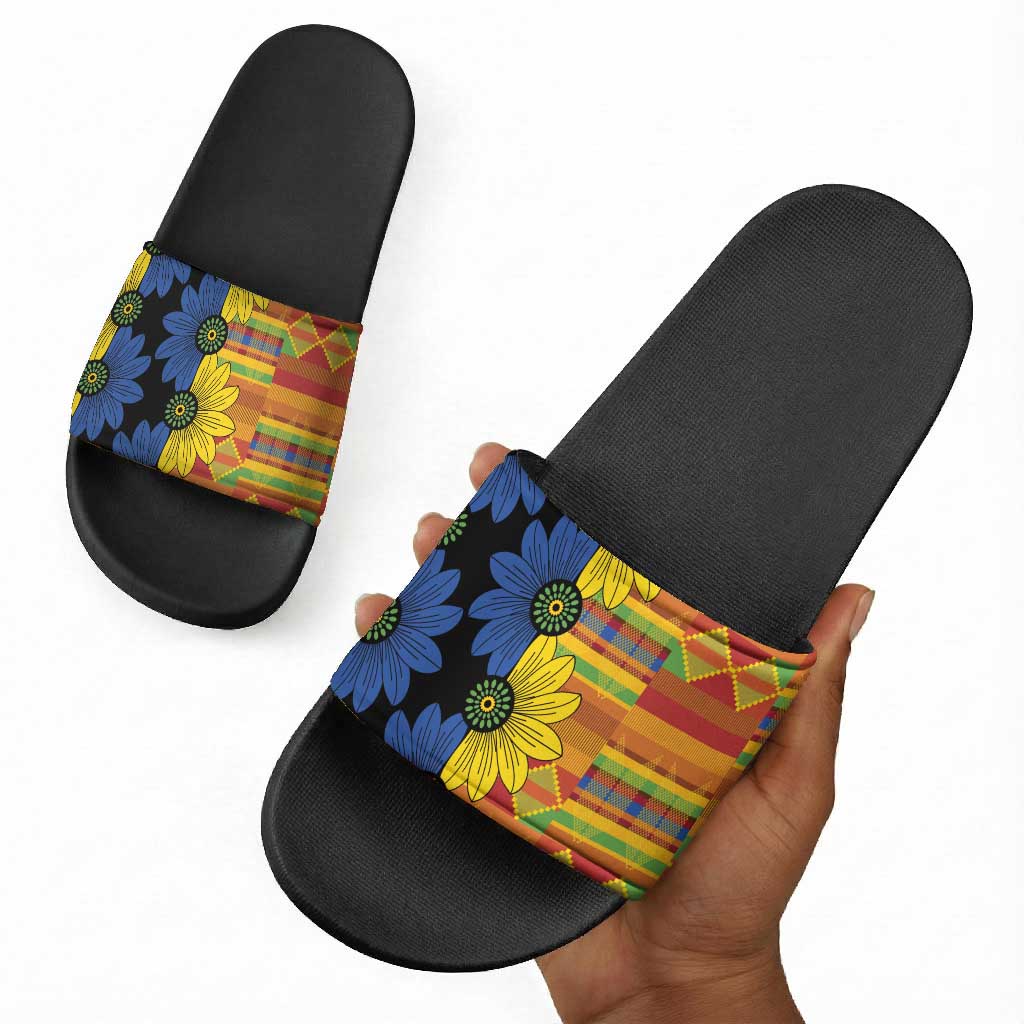 African Ethnic Kitenge Ankara Style Slide Sandals