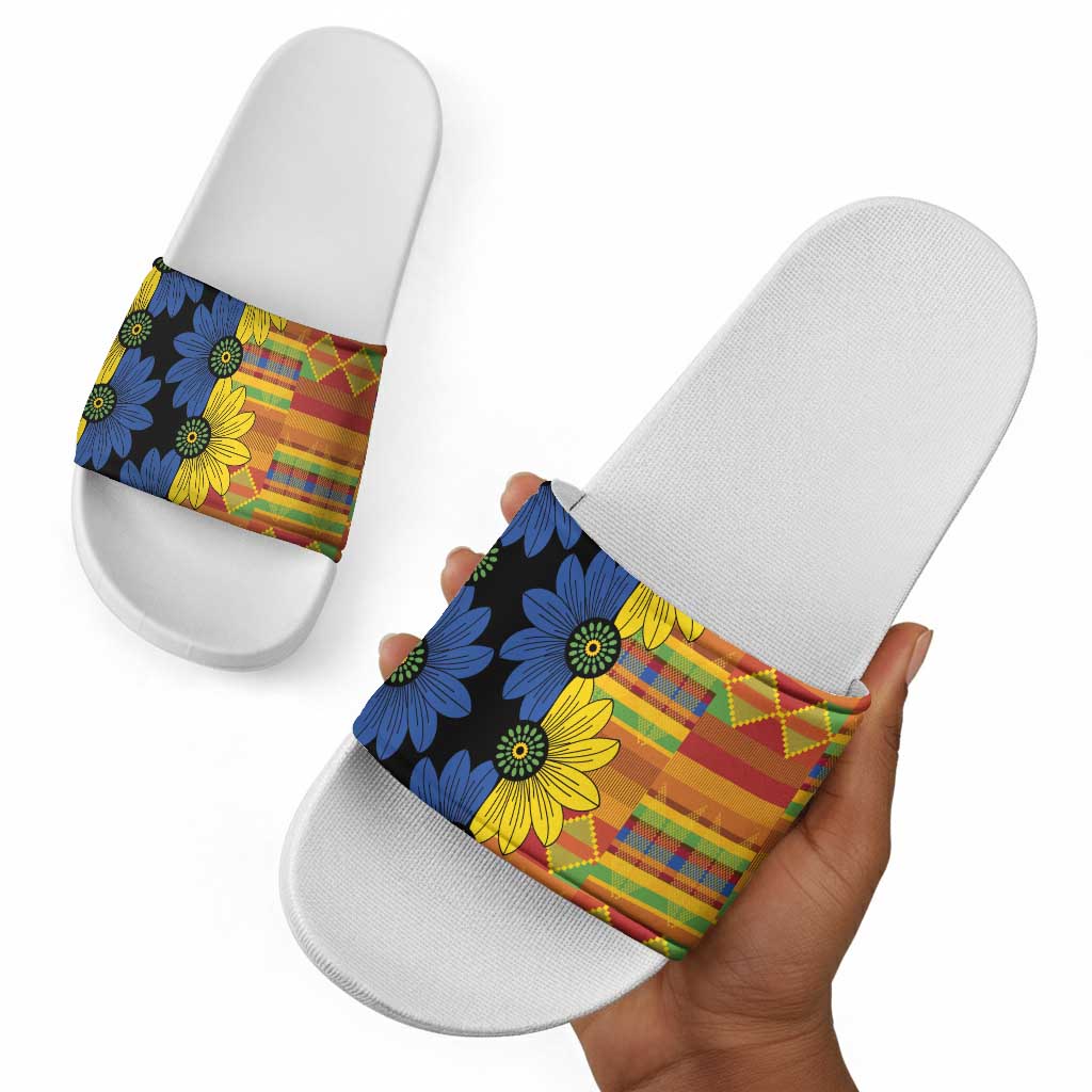 African Ethnic Kitenge Ankara Style Slide Sandals