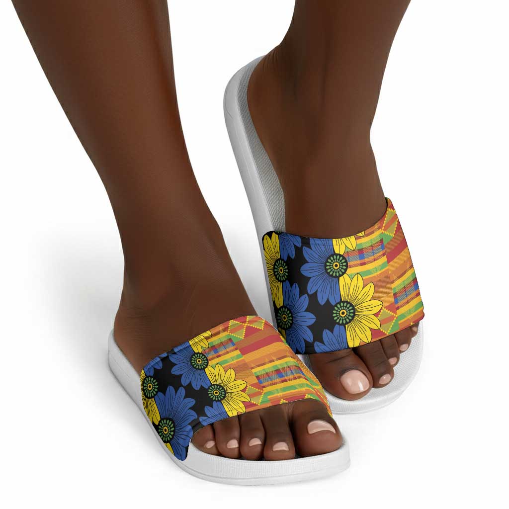 African Ethnic Kitenge Ankara Style Slide Sandals