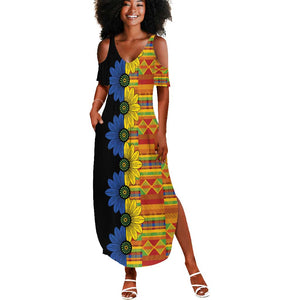 African Ethnic Kitenge Ankara Style Summer Maxi Dress