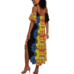 African Ethnic Kitenge Ankara Style Summer Maxi Dress