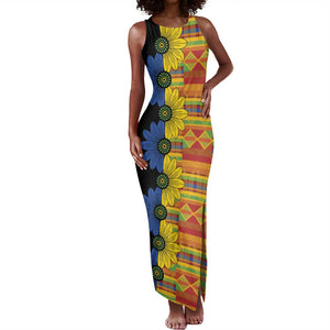 African Ethnic Kitenge Ankara Style Tank Maxi Dress