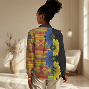 African Ethnic Kitenge Ankara Style Women Casual Shirt