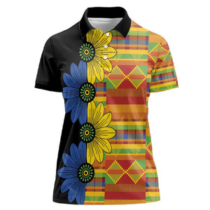 African Ethnic Kitenge Ankara Style Women Polo Shirt